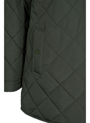 Kort quiltet jakke med krave, Forest Night, Packshot image number 3