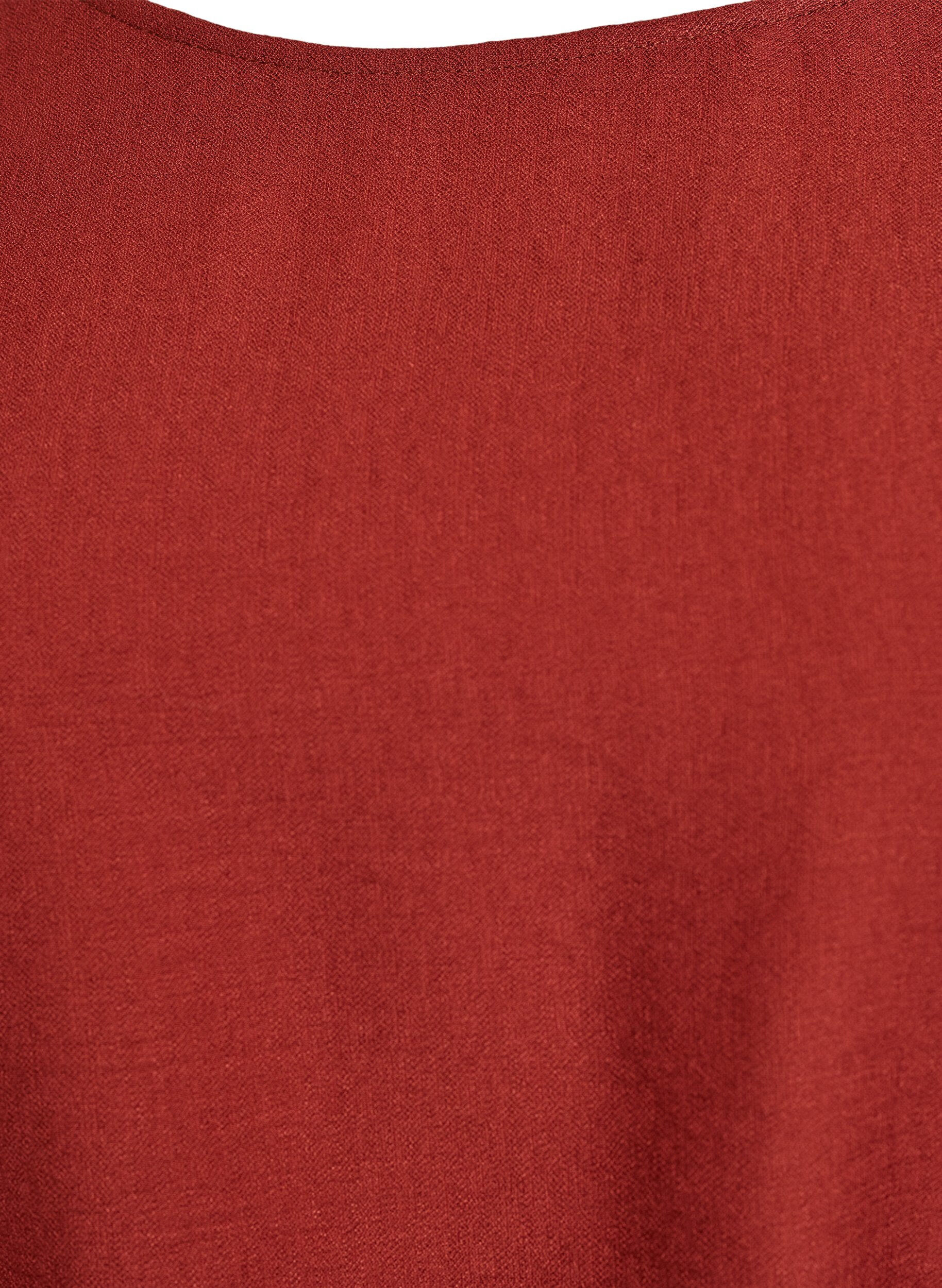 Zizzi Kort kjole med l&oslash;s pasform og bindeb&aelig;lte, R&oslash;d, Packshot image number 2