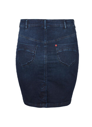 Denim nederdel, Dark blue denim, Packshot image number 1