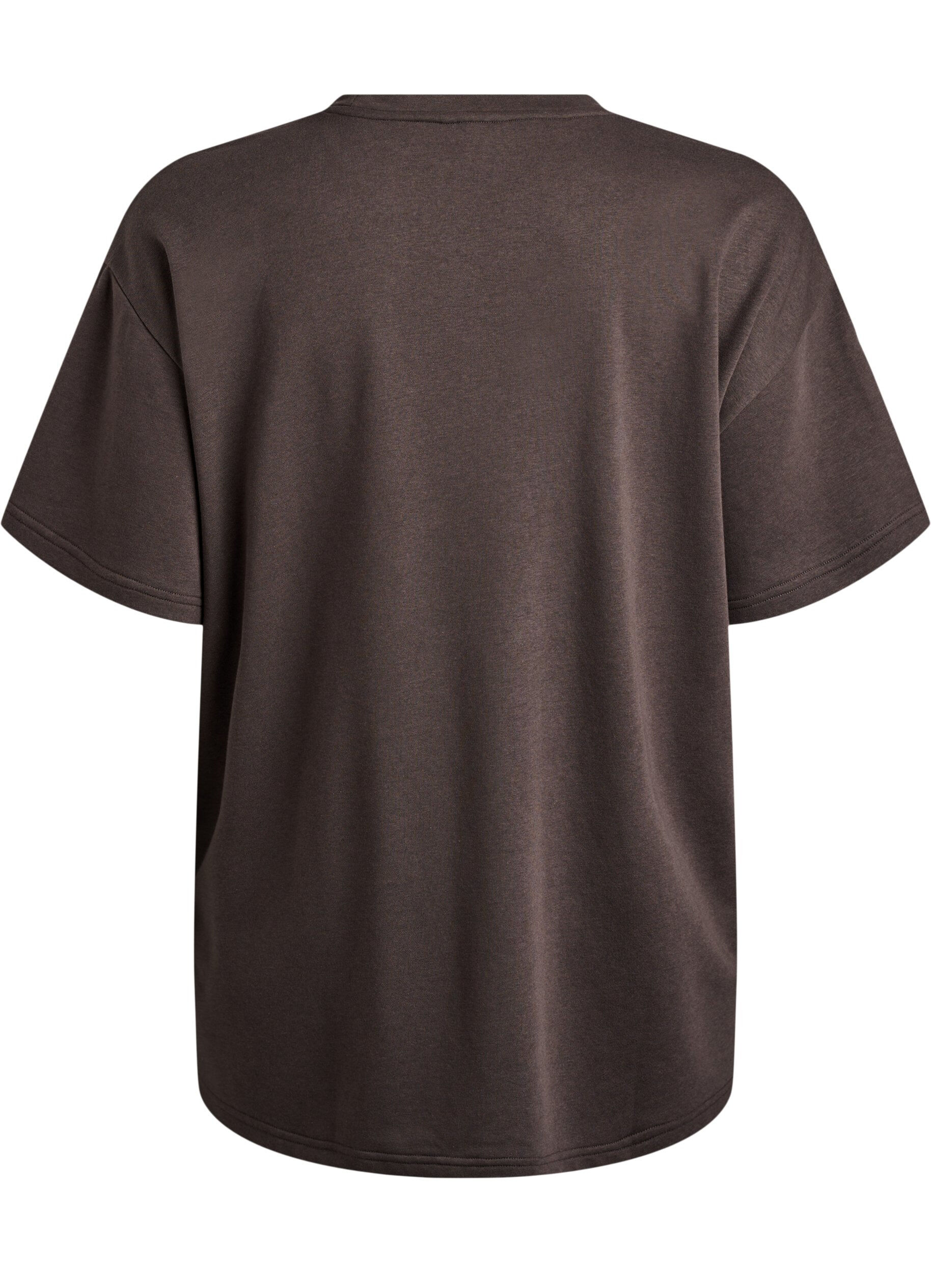 Zizzi Oversize sweat T-shirt, Brun, Packshot image number 1