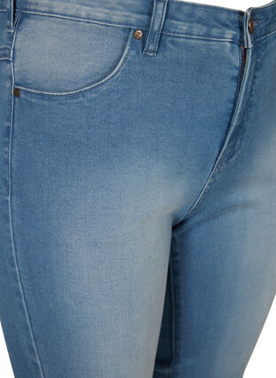 Højtaljede Amy capri jeans med super slim fit, Light blue denim, Packshot image number 2