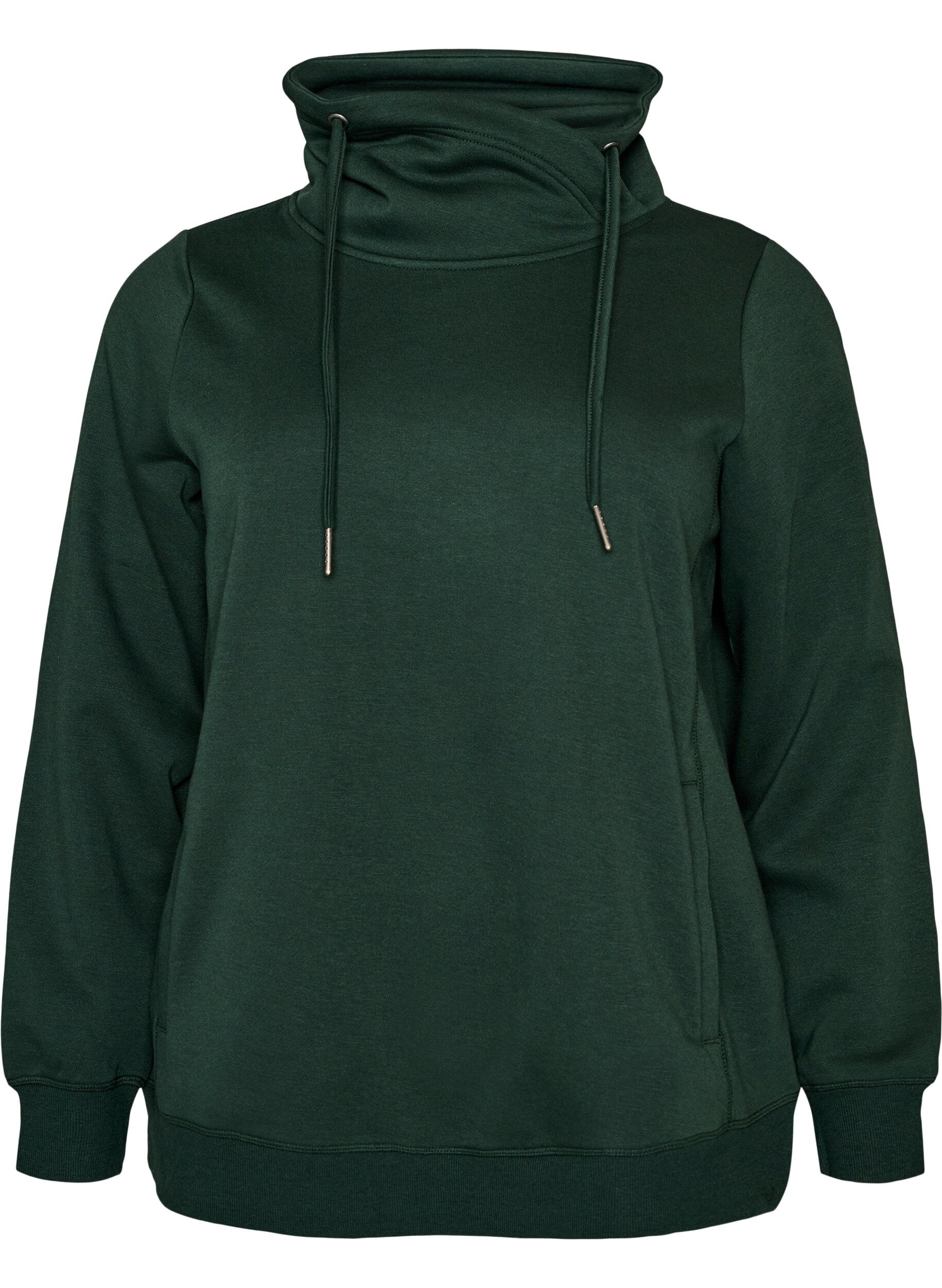 FLASH - Sweatshirt med h&oslash;j krave og lommer