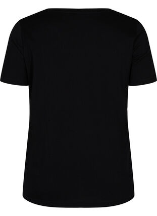 Bomulds t-shirt med print, Black Cyclamen LOVE, Packshot image number 1