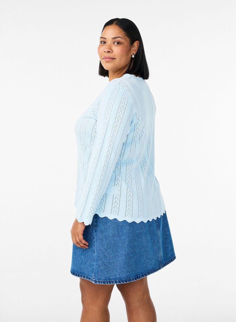 Kort denimnederdel med A-snit, Bl&aring;, Model