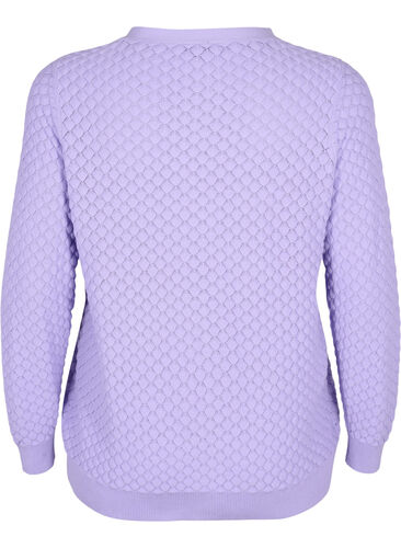 Mønstret bomulds cardigan, Lavender, Packshot image number 1