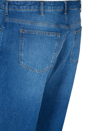 Cropped mom fit Mille jeans med løs pasform, Blue denim, Packshot image number 3