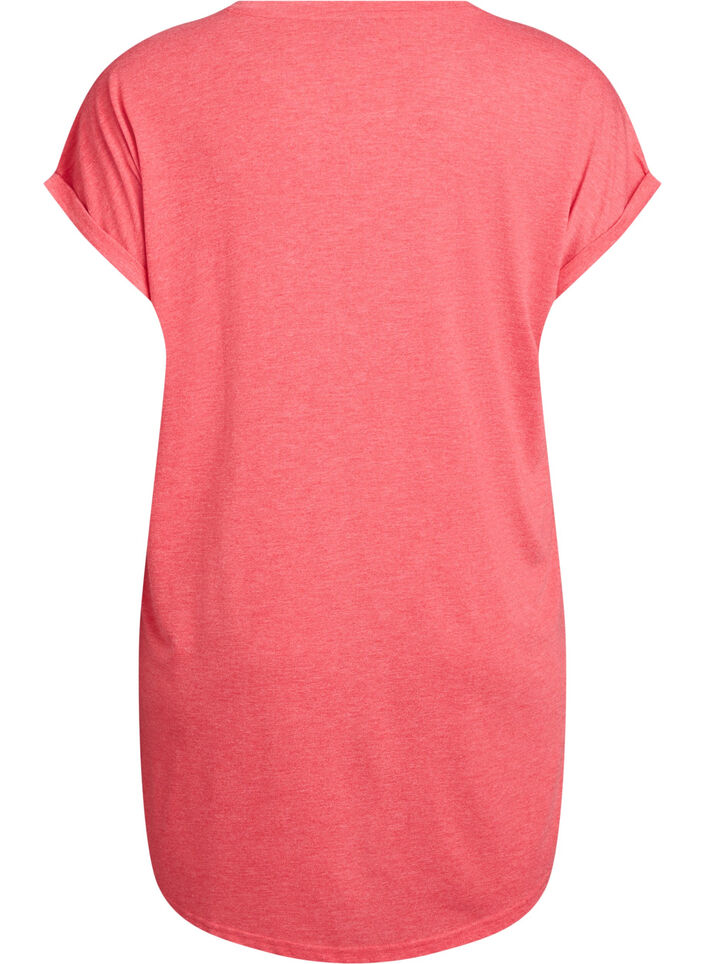 Kort&aelig;rmet natkjole med tekstprint, R&oslash;d, Packshot image number 1