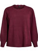 Strikbluse med b&oslash;lgekanter., M&oslash;rk Bordeaux, Packshot image number 0