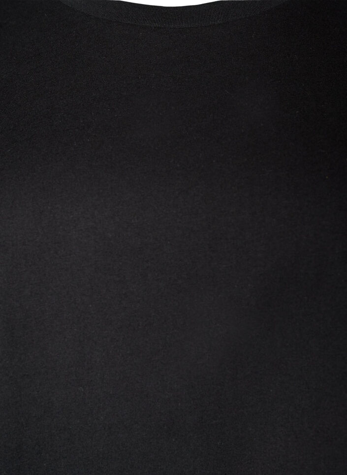 T-shirt i &oslash;kologisk bomuld med fl&aelig;se&aelig;rmer, Sort, Packshot image number 2