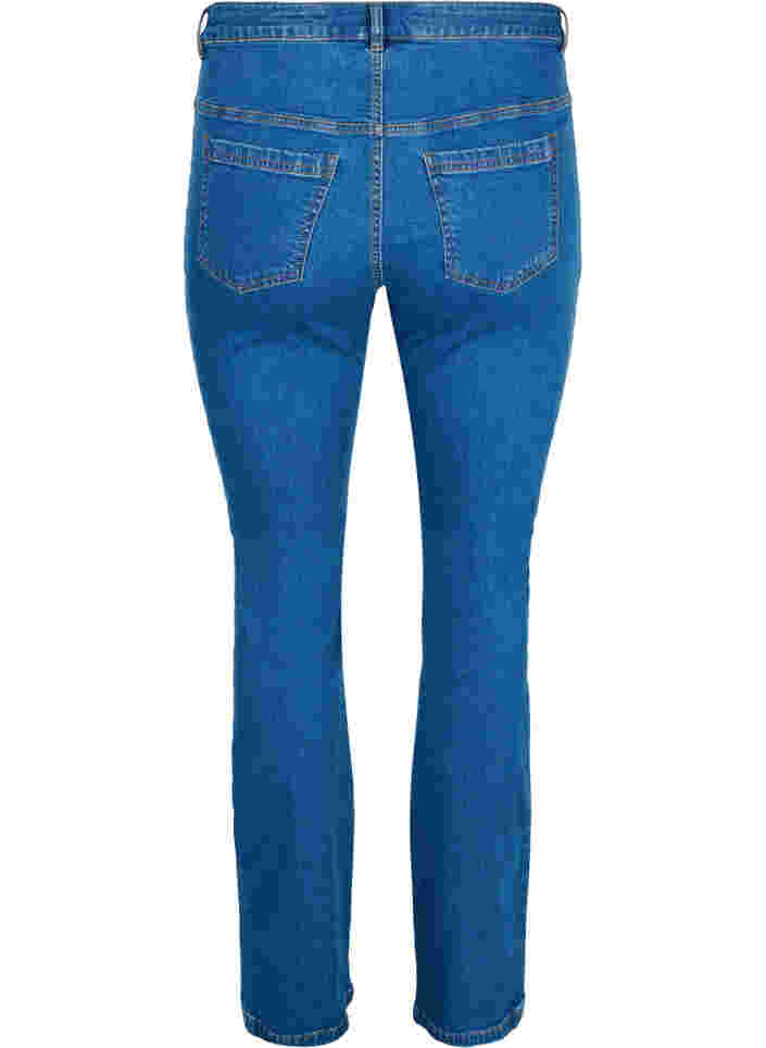Ellen bootcut jeans med store lommer, Blue denim, Packshot image number 1