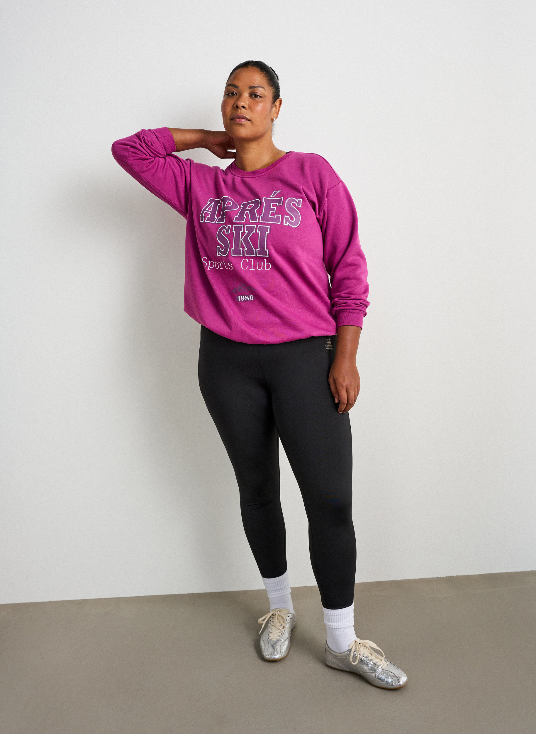 ZizziSweatshirt med tekstprint, Lilla, Model image number 1
