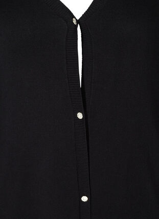 Cardigan med lommer og feminine knapper, Black , Packshot image number 2