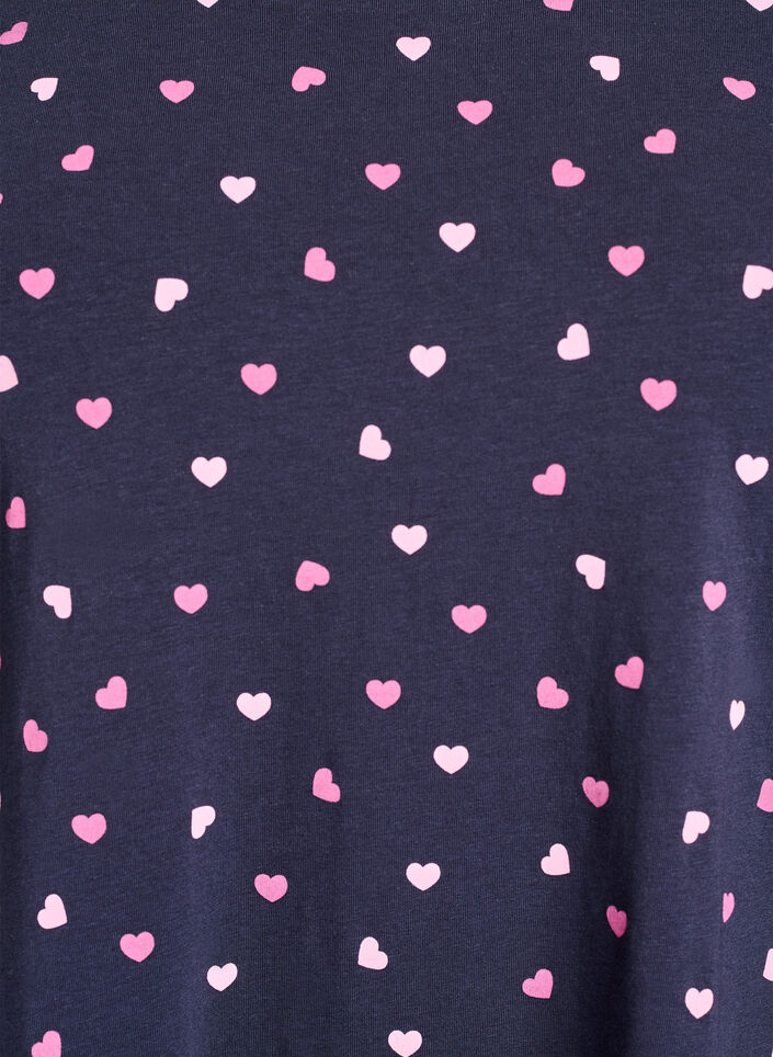 Natbluse med print, Bl&aring;, Packshot image number 2