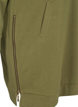 Sweatkjole med lommer og slids, Olive Drab, Packshot image number 3