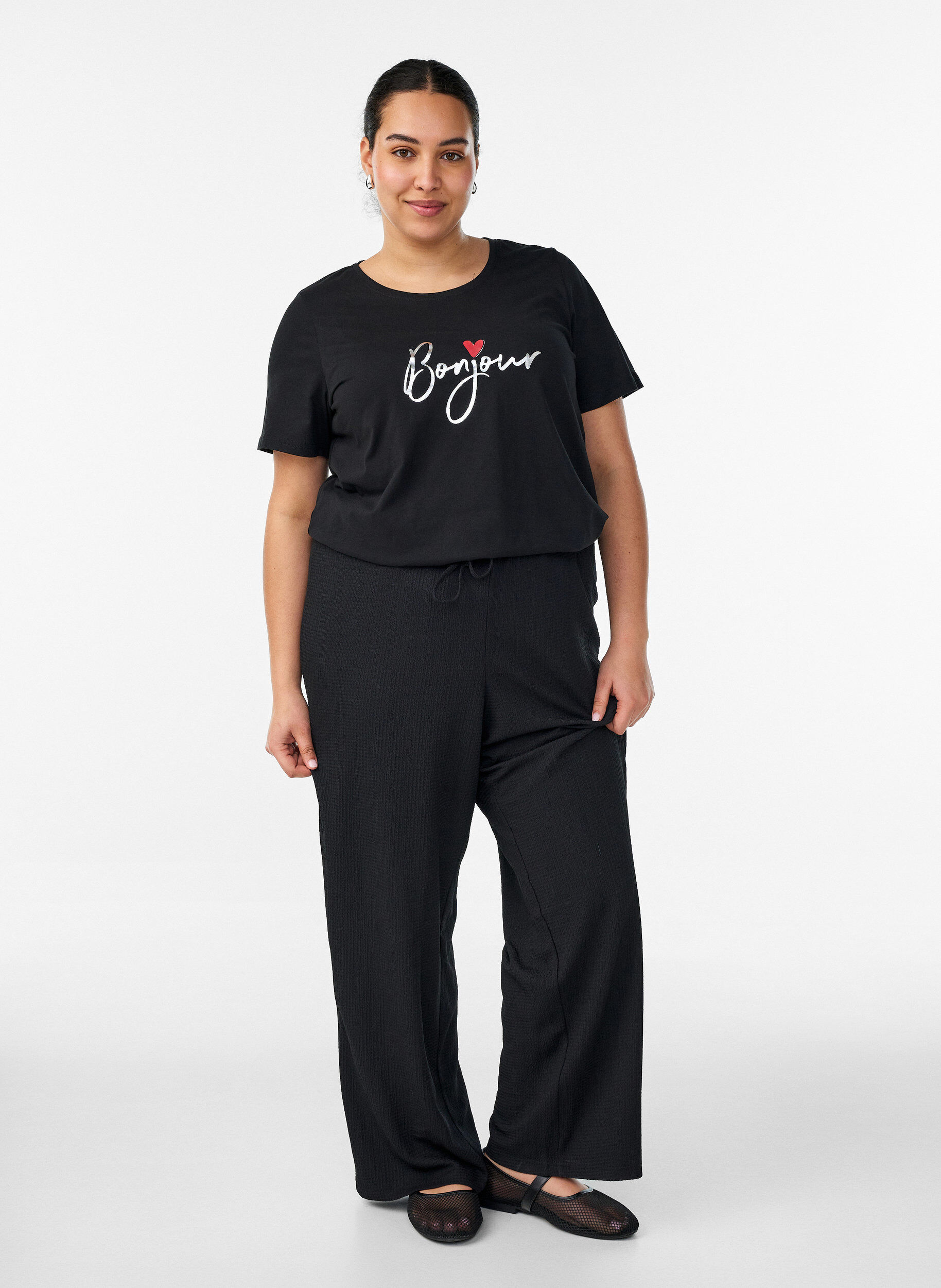 ZizziT-shirt med motiv, Sort, Model image number 1