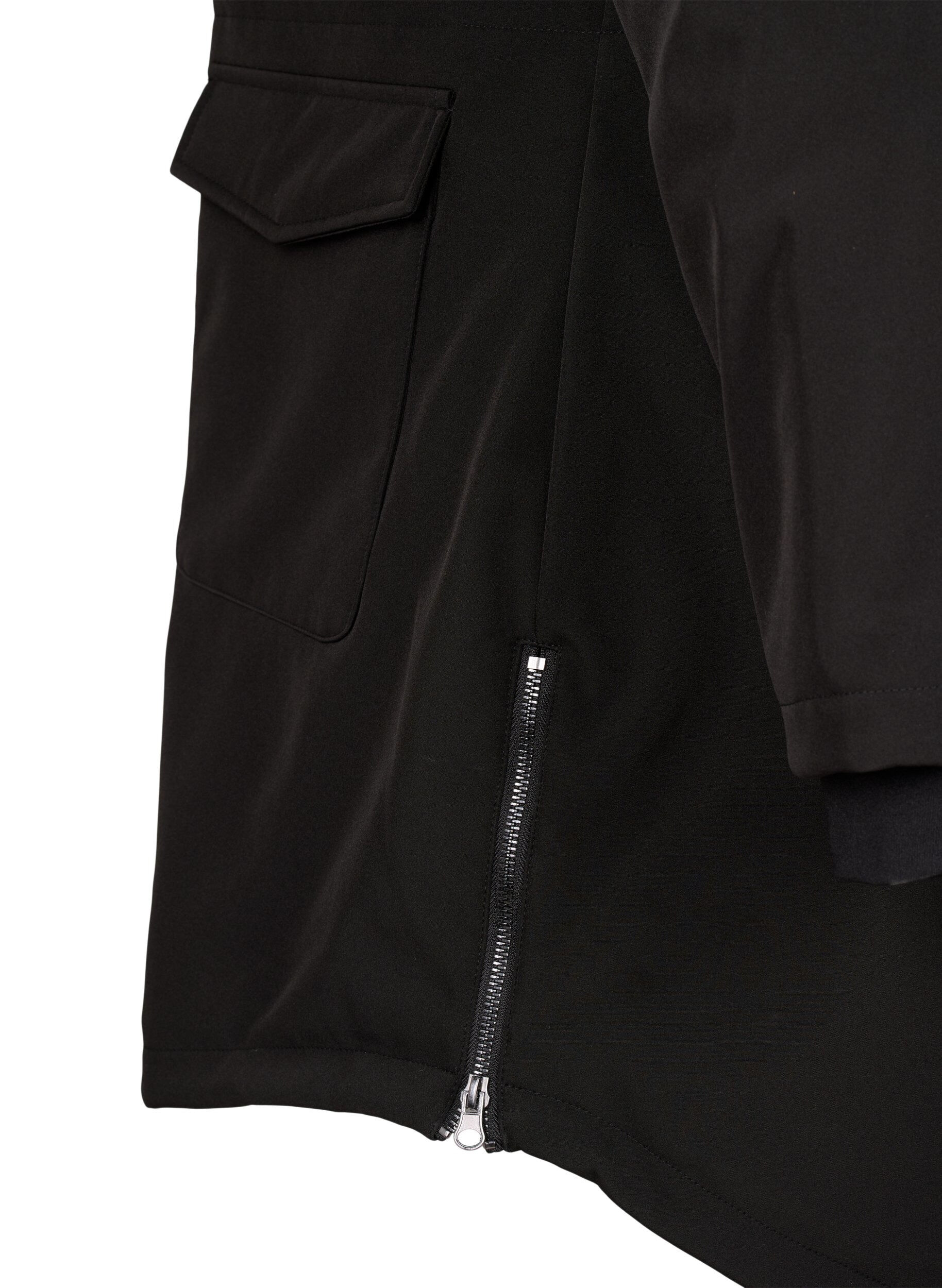 ZizziVandafvisende softshelljakke med quiltet foer, Sort, Packshot image number 4