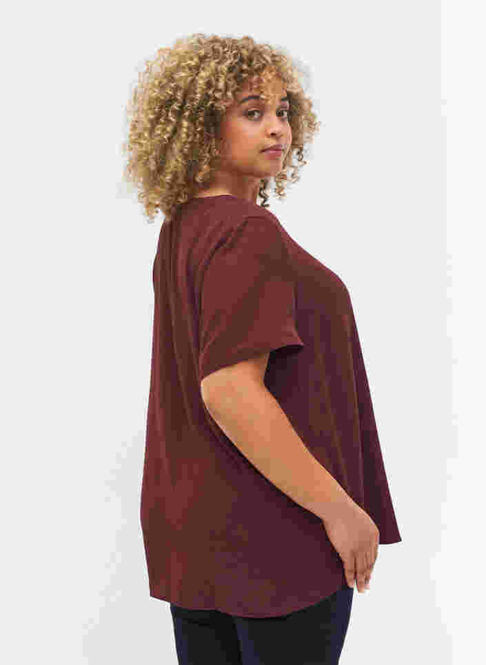 Kortærmet bluse med v-udskæring, Port Royal, Model image number 1