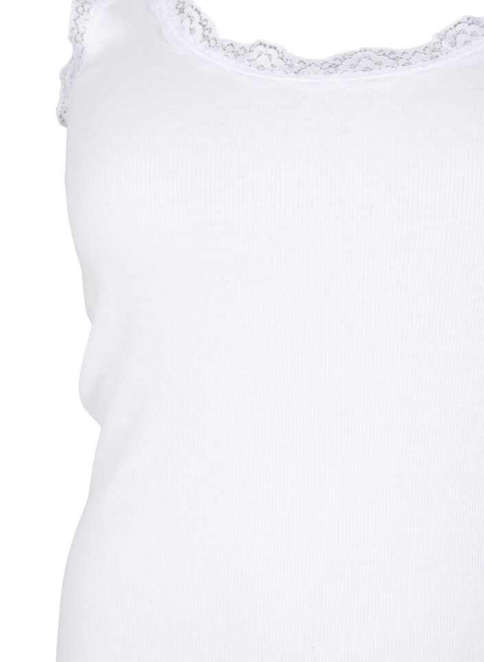 Top med blondekant , Hvid, Packshot image number 2