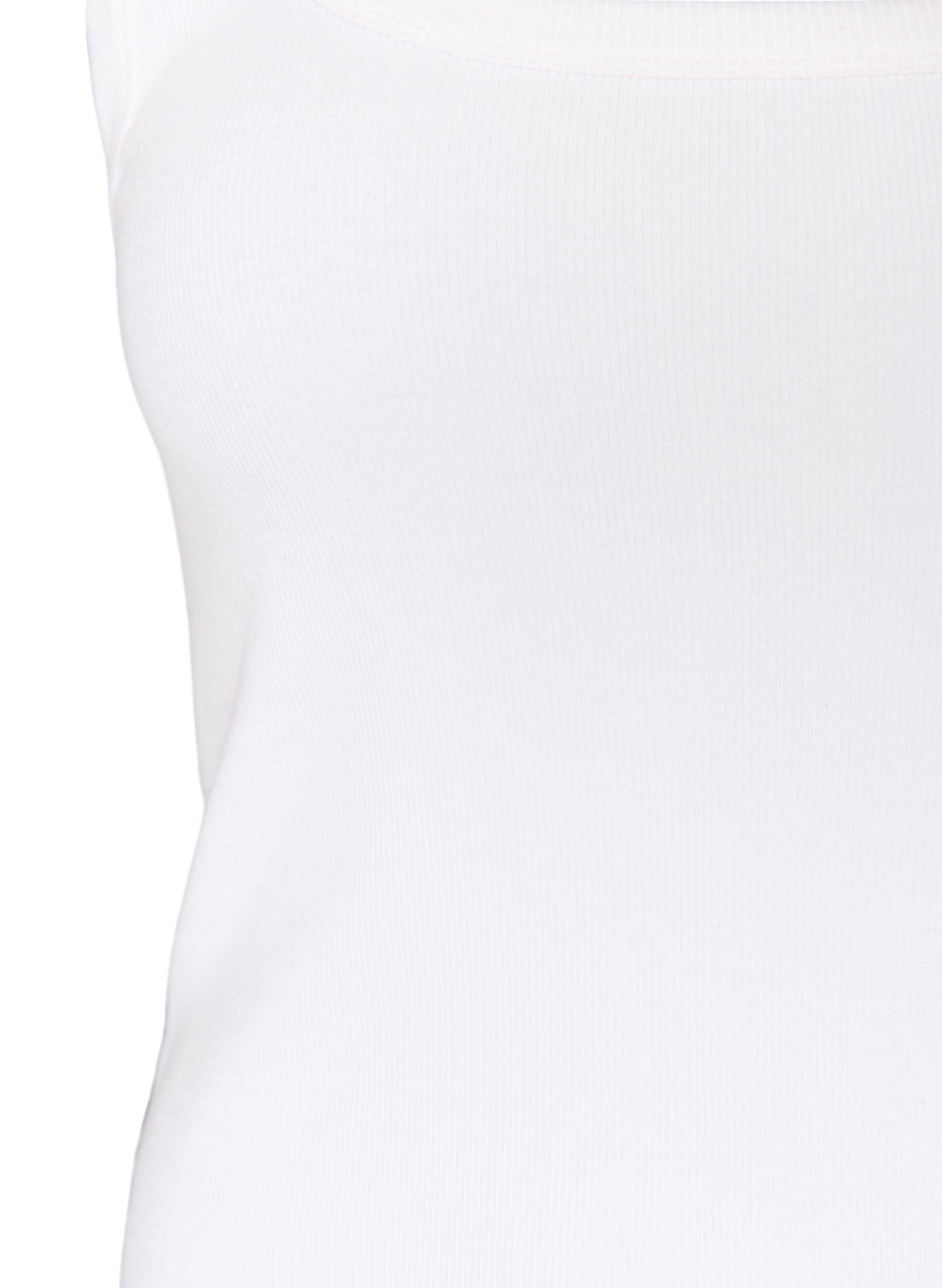 ZizziRibtop med firkantet udsk&aelig;ring, Hvid, Packshot image number 2