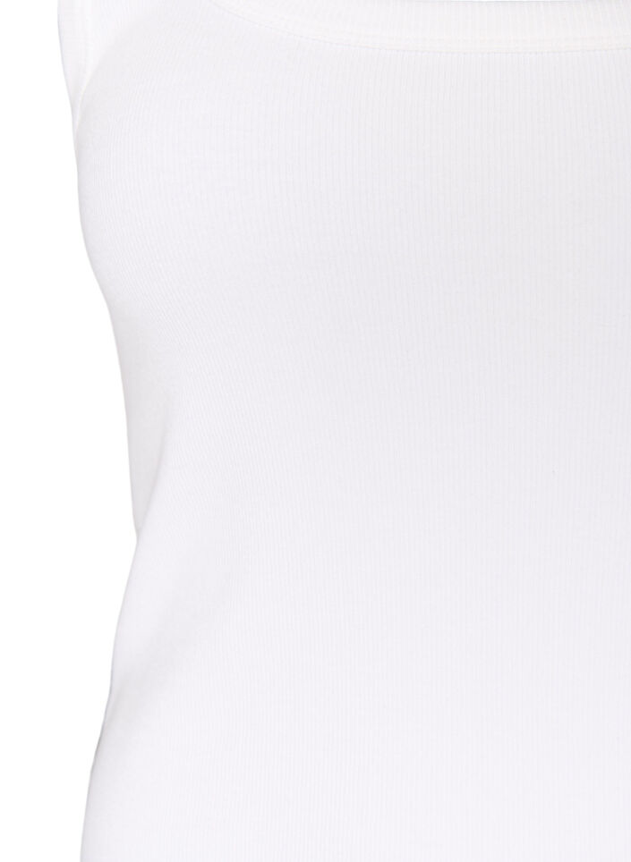 Ribtop med firkantet udsk&aelig;ring, Hvid, Packshot image number 2