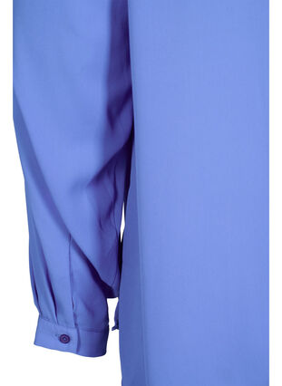 Ensfarvet skjorte med v-udskæring, Ultramarine, Packshot image number 3