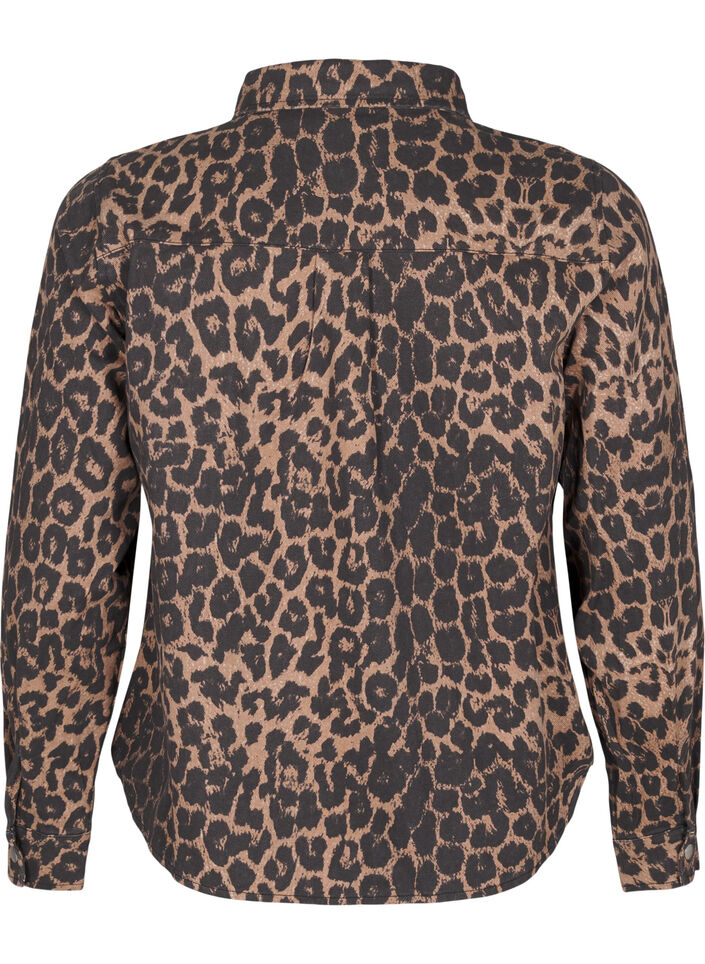 Canvasjakke med leopardprint, Leo AOP, Packshot image number 1
