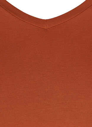 Kortærmet t-shirt med v-udskæring, Burnt Brick, Packshot image number 2