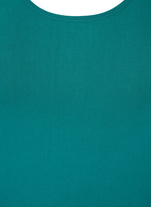 Ensfarvet basis top, Teal Green, Packshot image number 2