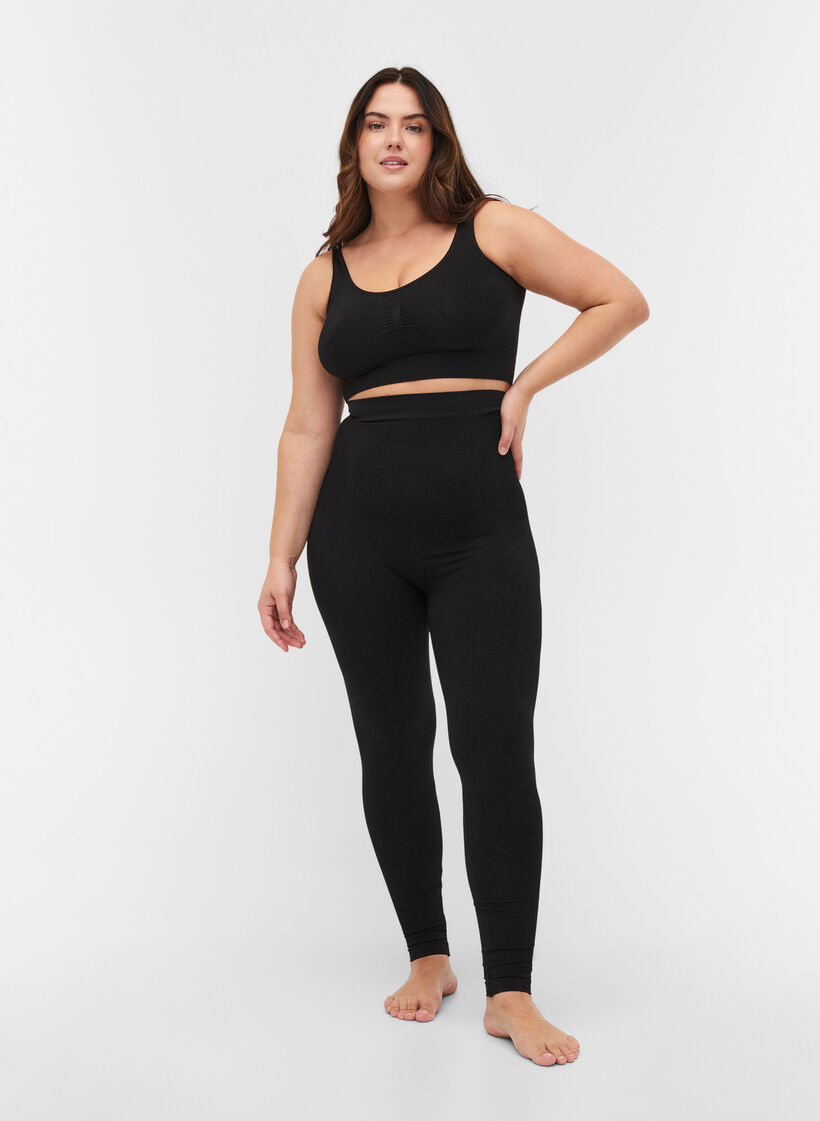 Shapewear leggings med høj talje, Black, Model image number 0