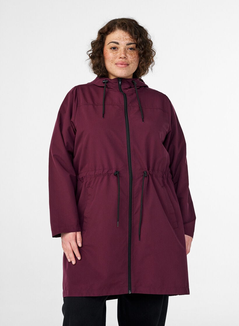 FLASH - Parka i let matriale med hætte, Rød, Model image number 0