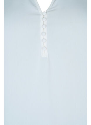 Langærmet bluse med v-udskæring, Bright White, Packshot image number 2