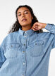 Stribet denimskjorte med brystlommer, Light B.Denim Stripe, Model image number 3