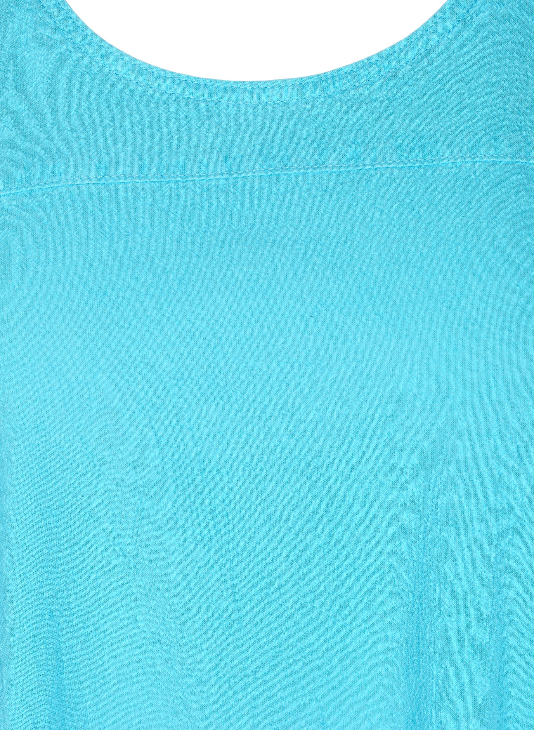 Ærmeløs kjole i bomuld, River Blue, Packshot image number 2