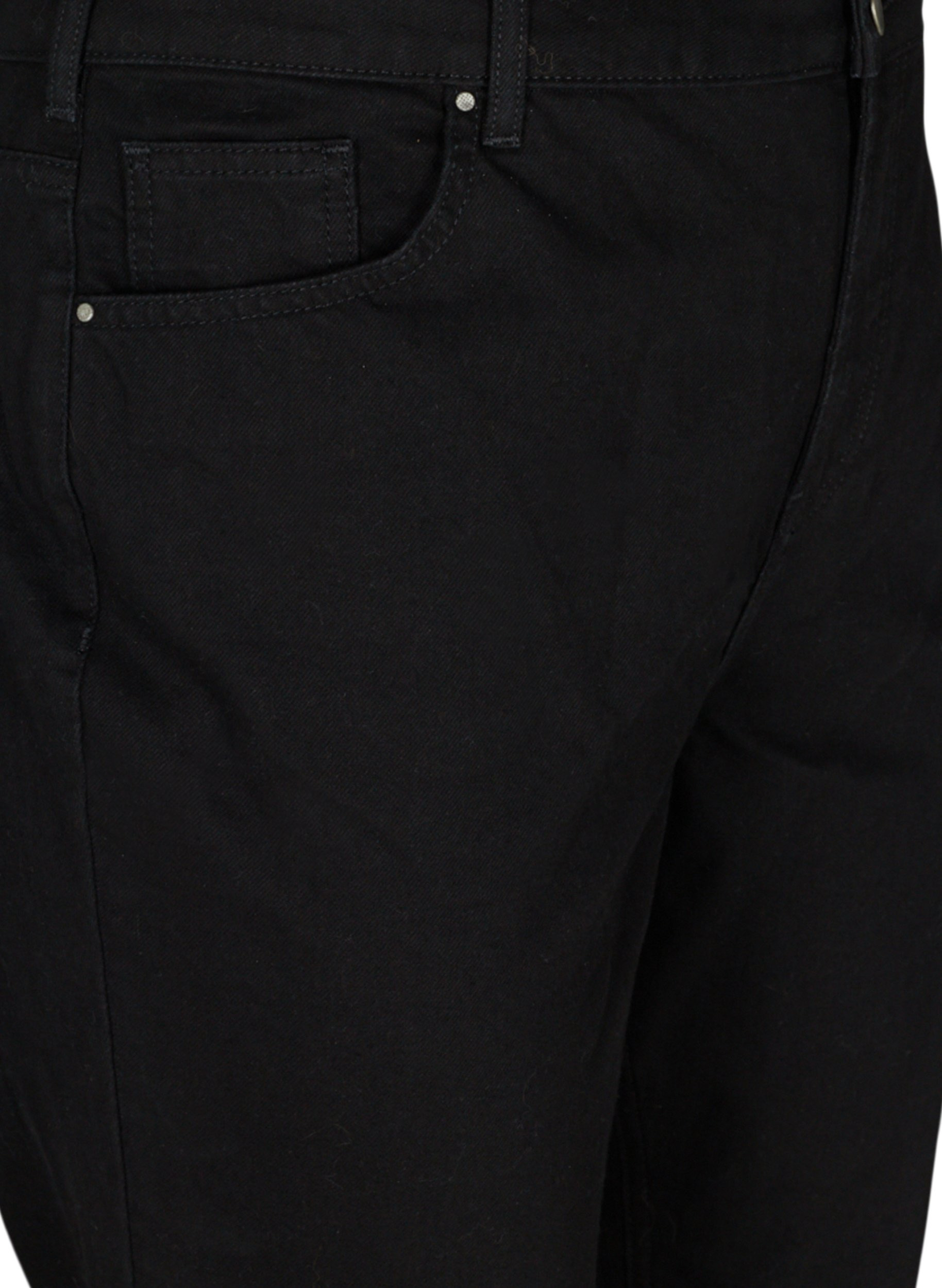 Cropped mom fit Mille jeans med løs pasform, Black, Packshot image number 2