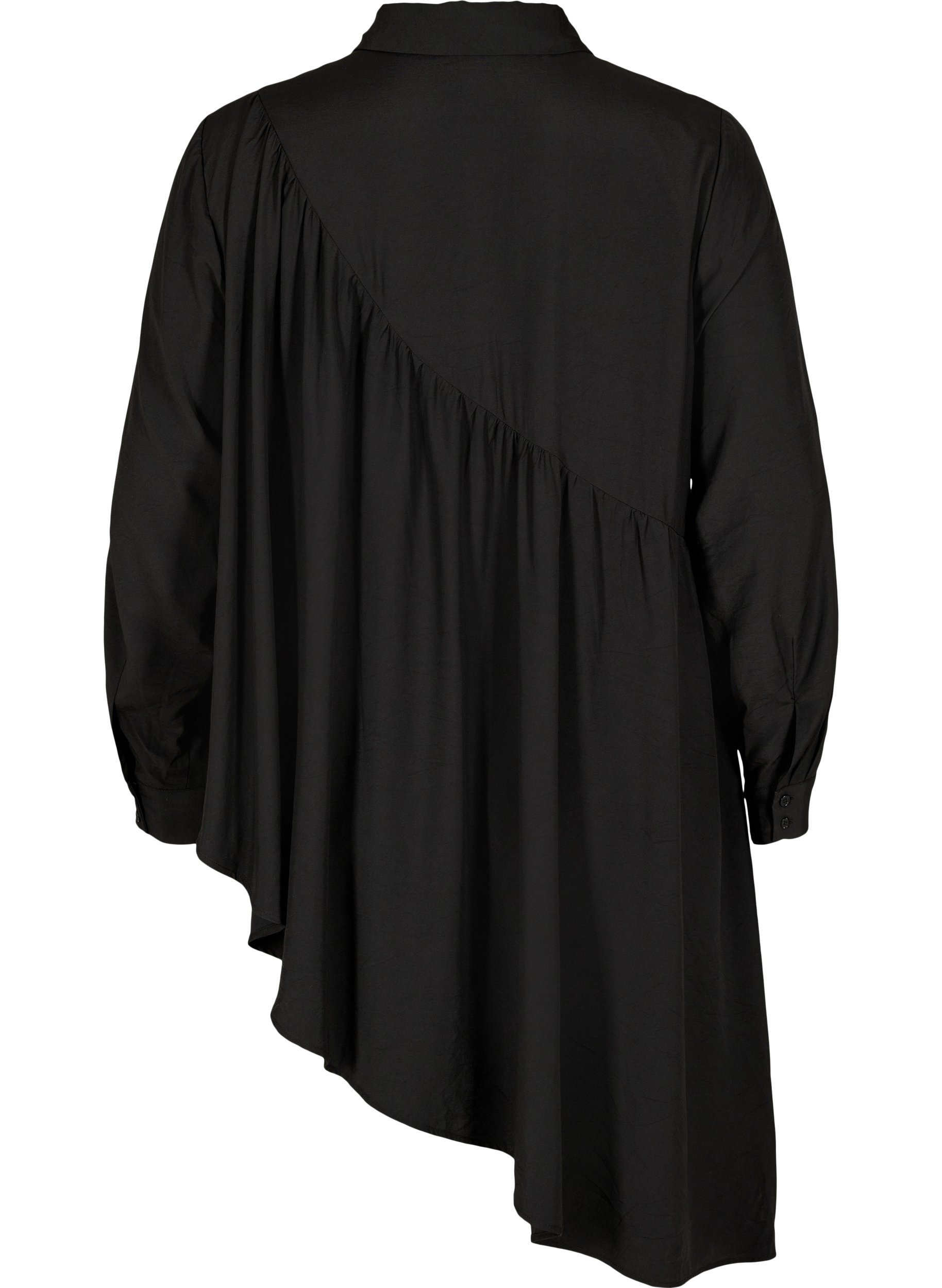 Tunika med asymmetrisk bund, Black, Packshot image number 1