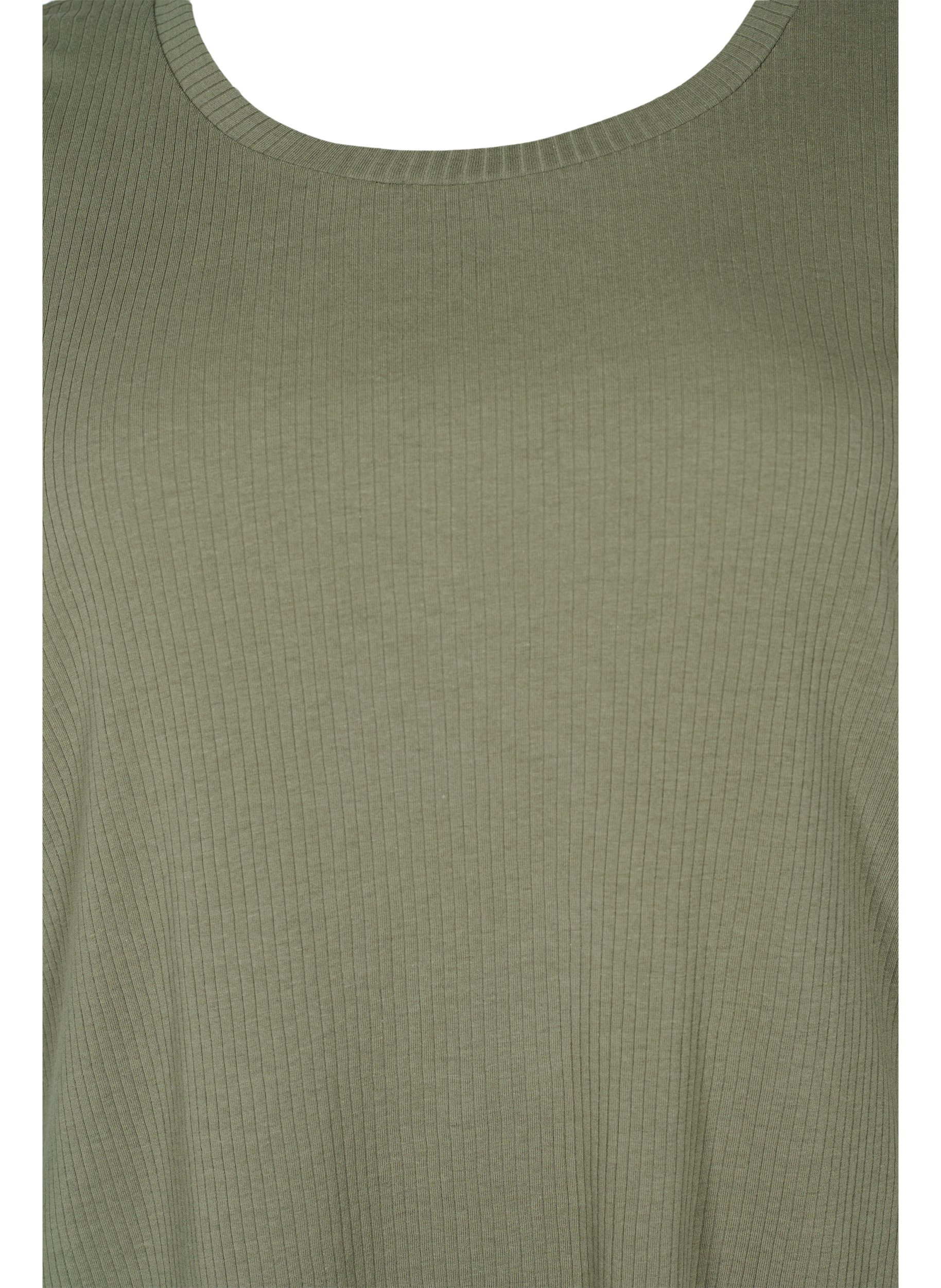Kortærmet t-shirt i ribkvalitet, Dusty Olive, Packshot image number 2