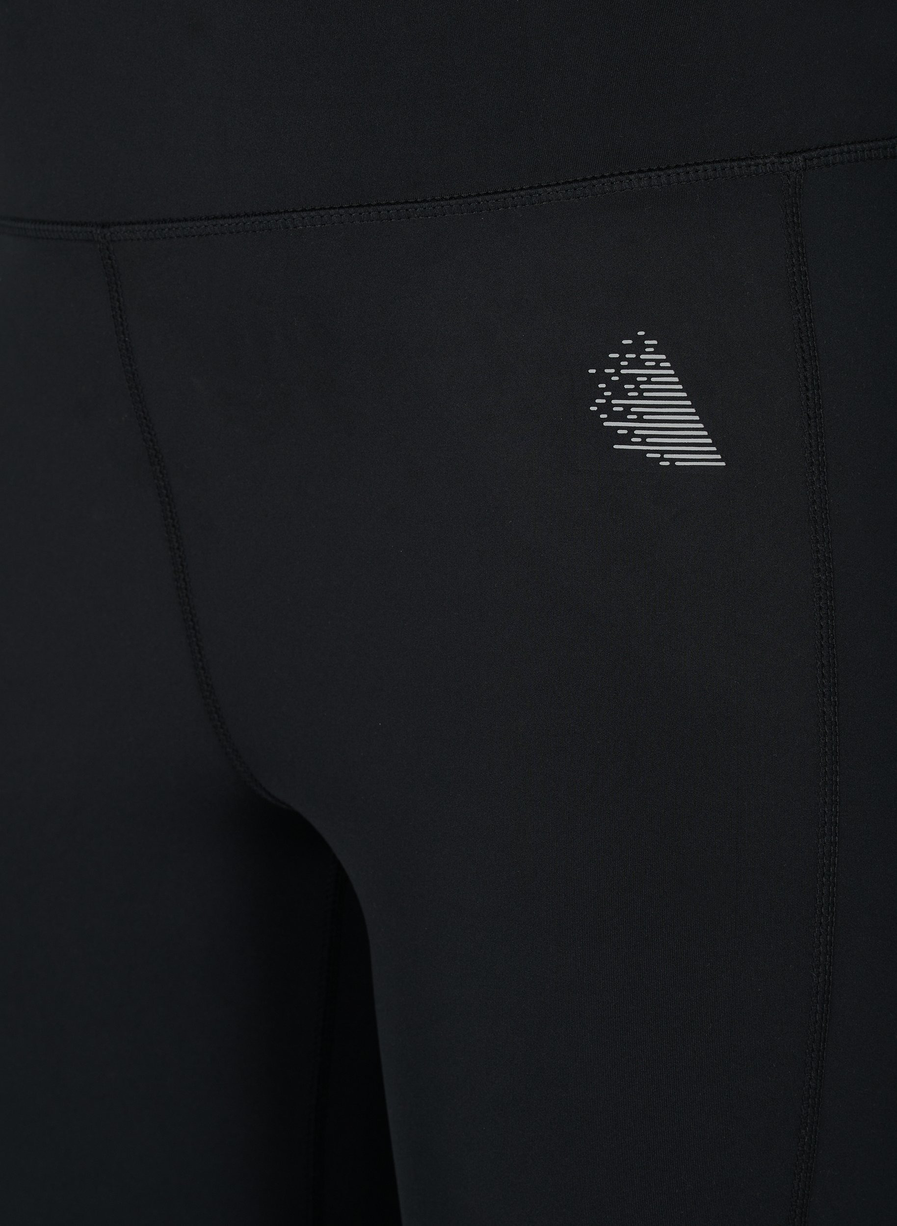 Cropped træningstights med lomme og reflex, Black, Packshot image number 2