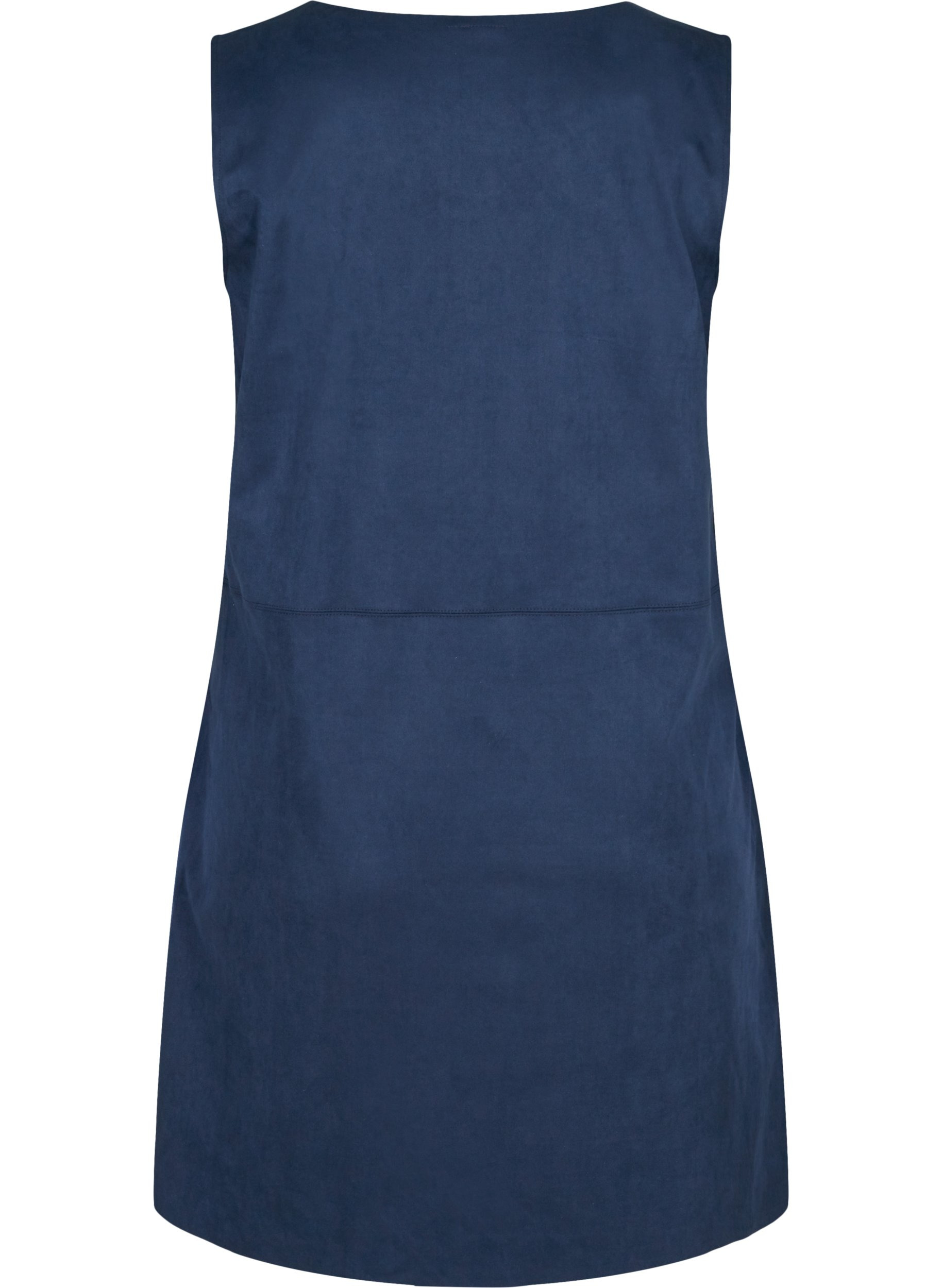 Ærmeløs kjole med a-form , Dark Blue, Packshot image number 1
