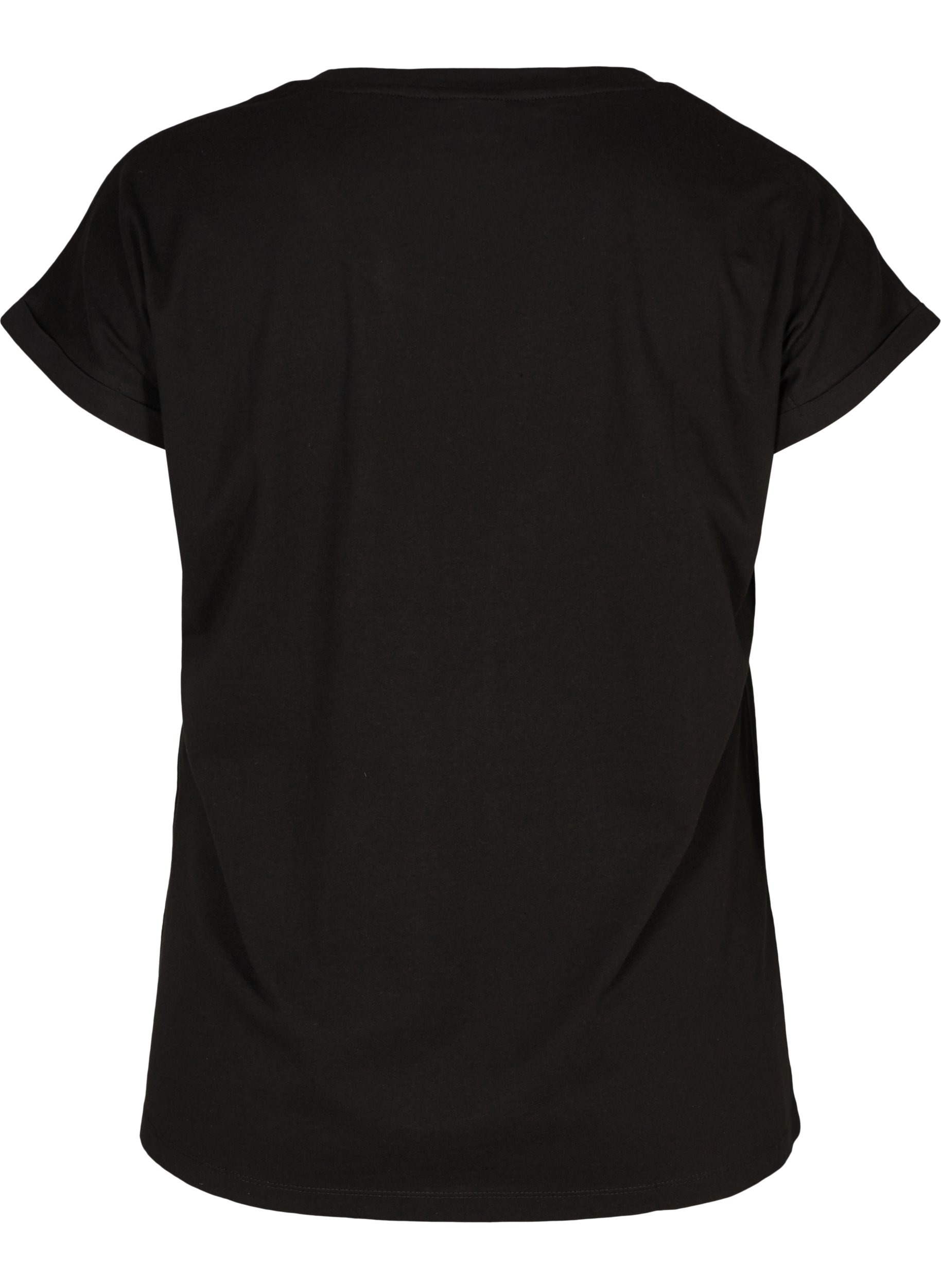 T-shirt i bomuldsmix, Black, Packshot image number 1