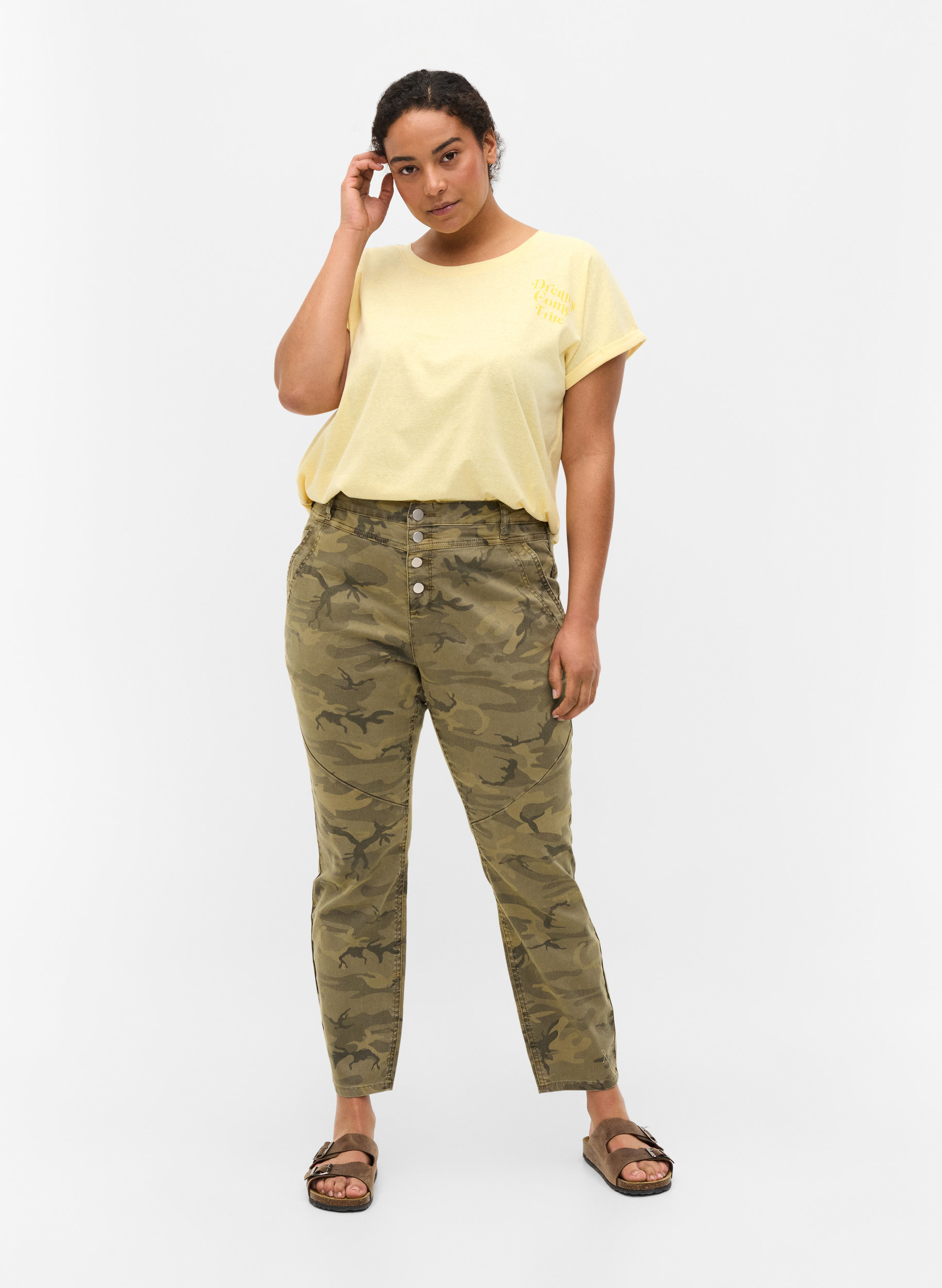 Tætsiddende bukser med camouflageprint, Camouflage, Model image number 2