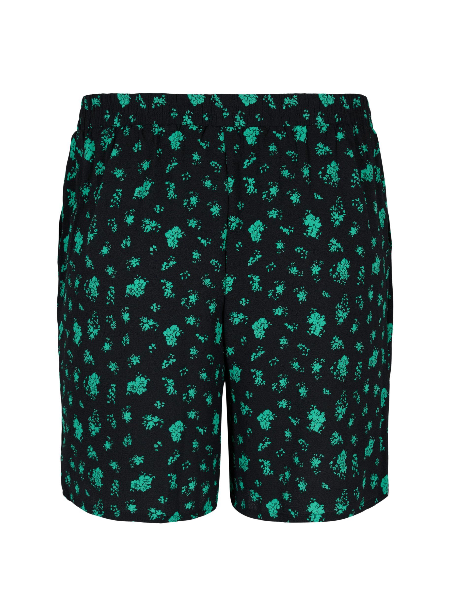 Printede shorts med lommer, Green Flower AOP, Packshot image number 1