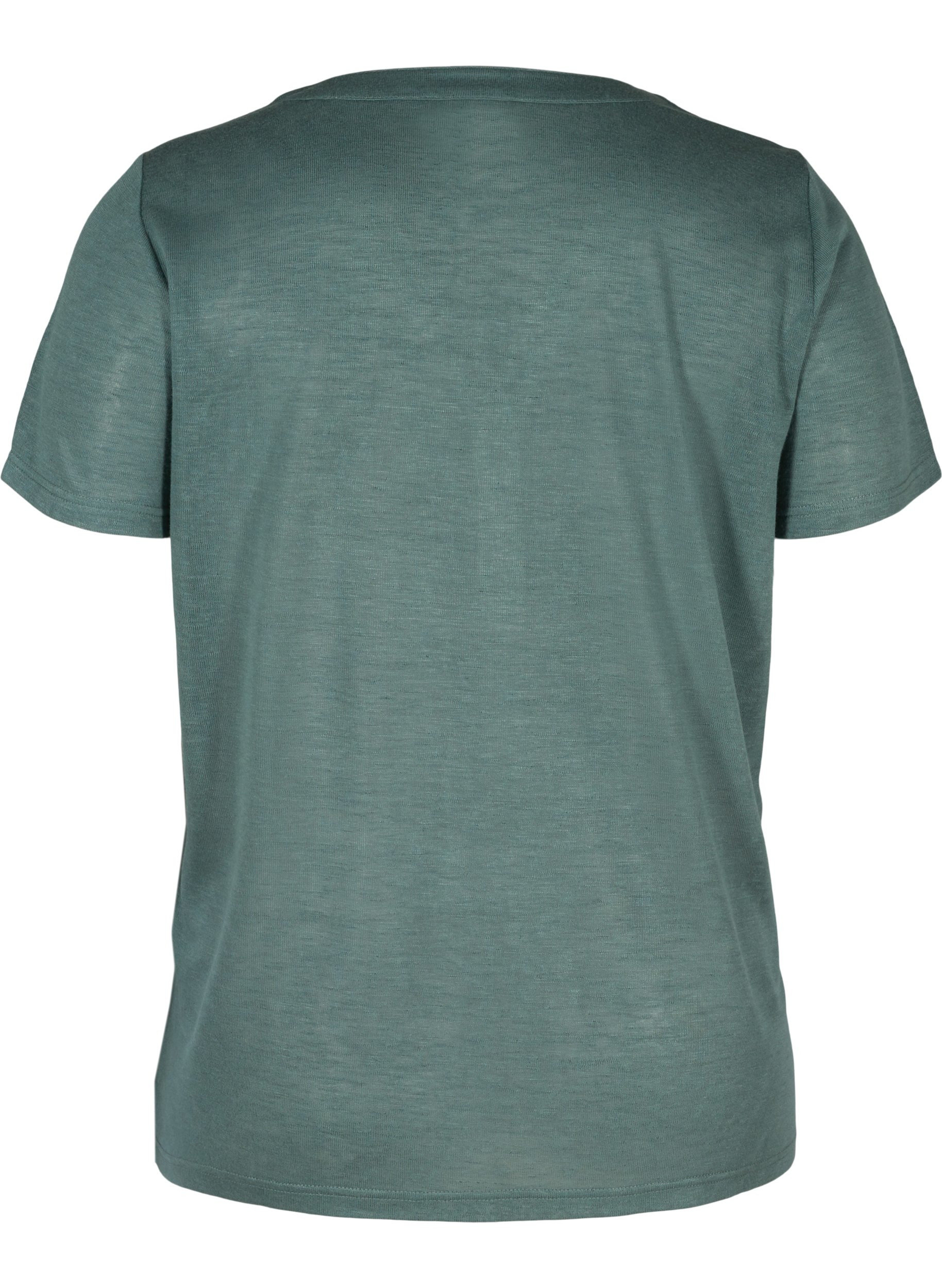Kortærmet t-shirt med knapper , Balsam Green, Packshot image number 1
