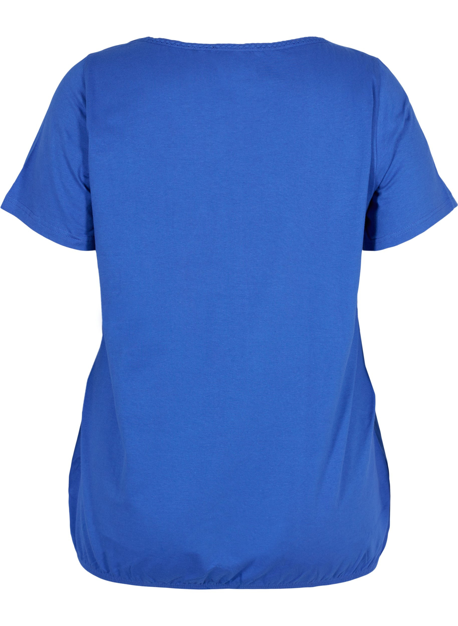 Bomulds t-shirt med korte ærmer, Dazzling Blue, Packshot image number 1