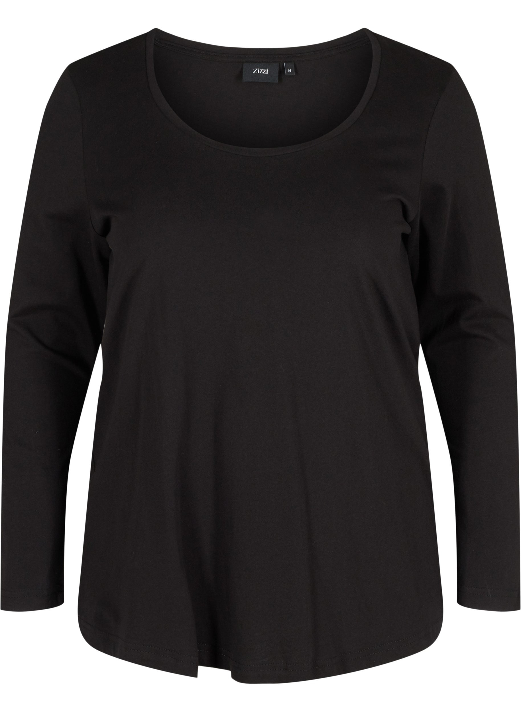 2-pak basis bluse med lange ærmer, Black, Packshot image number 3