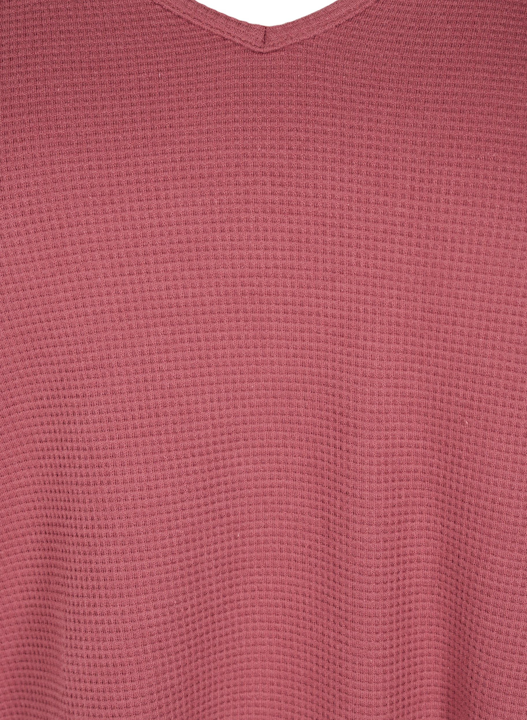 Bomulds bluse med v-hals og 3/4 ærmer, Wild Ginger, Packshot image number 2