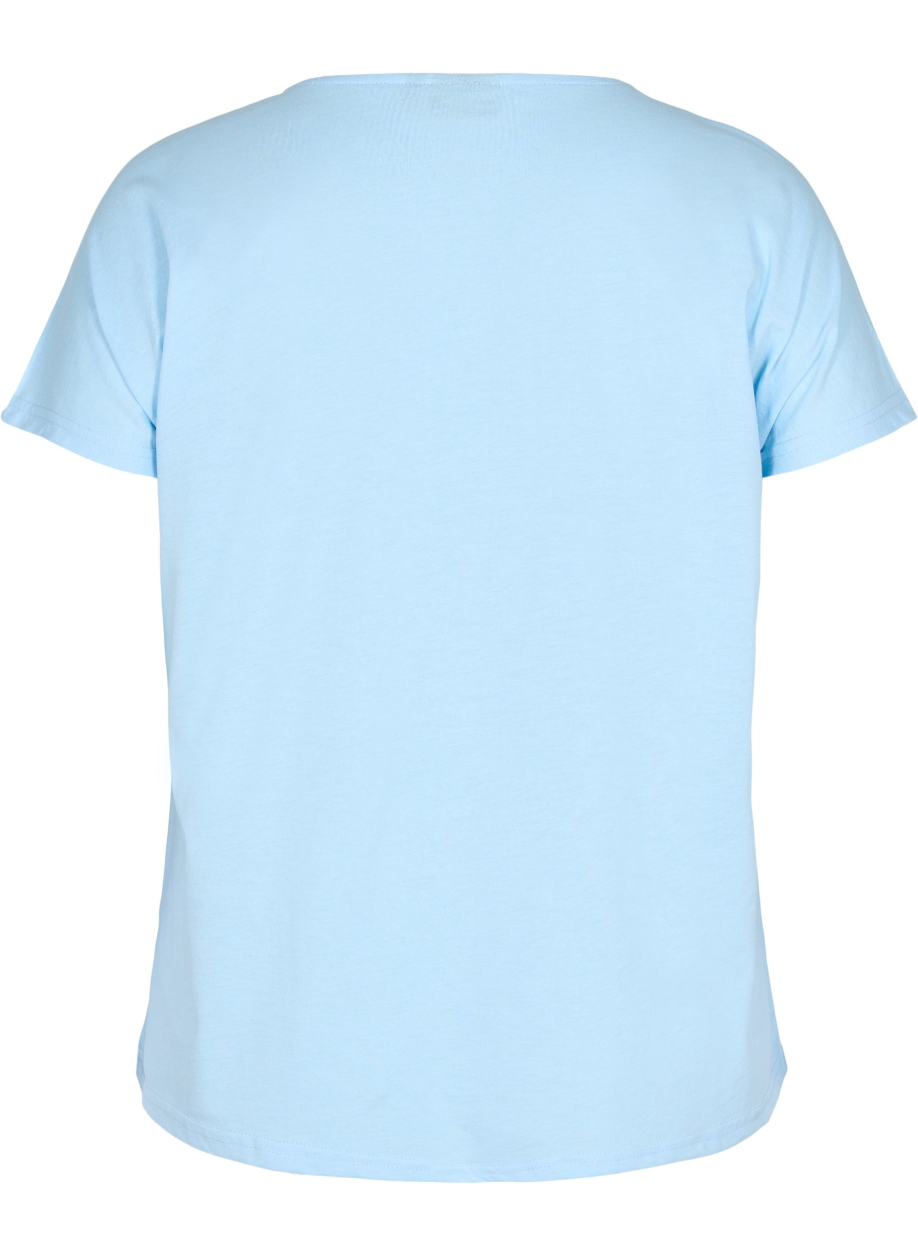 T-shirt i bomuldsmix, Chambray Blue, Packshot image number 1