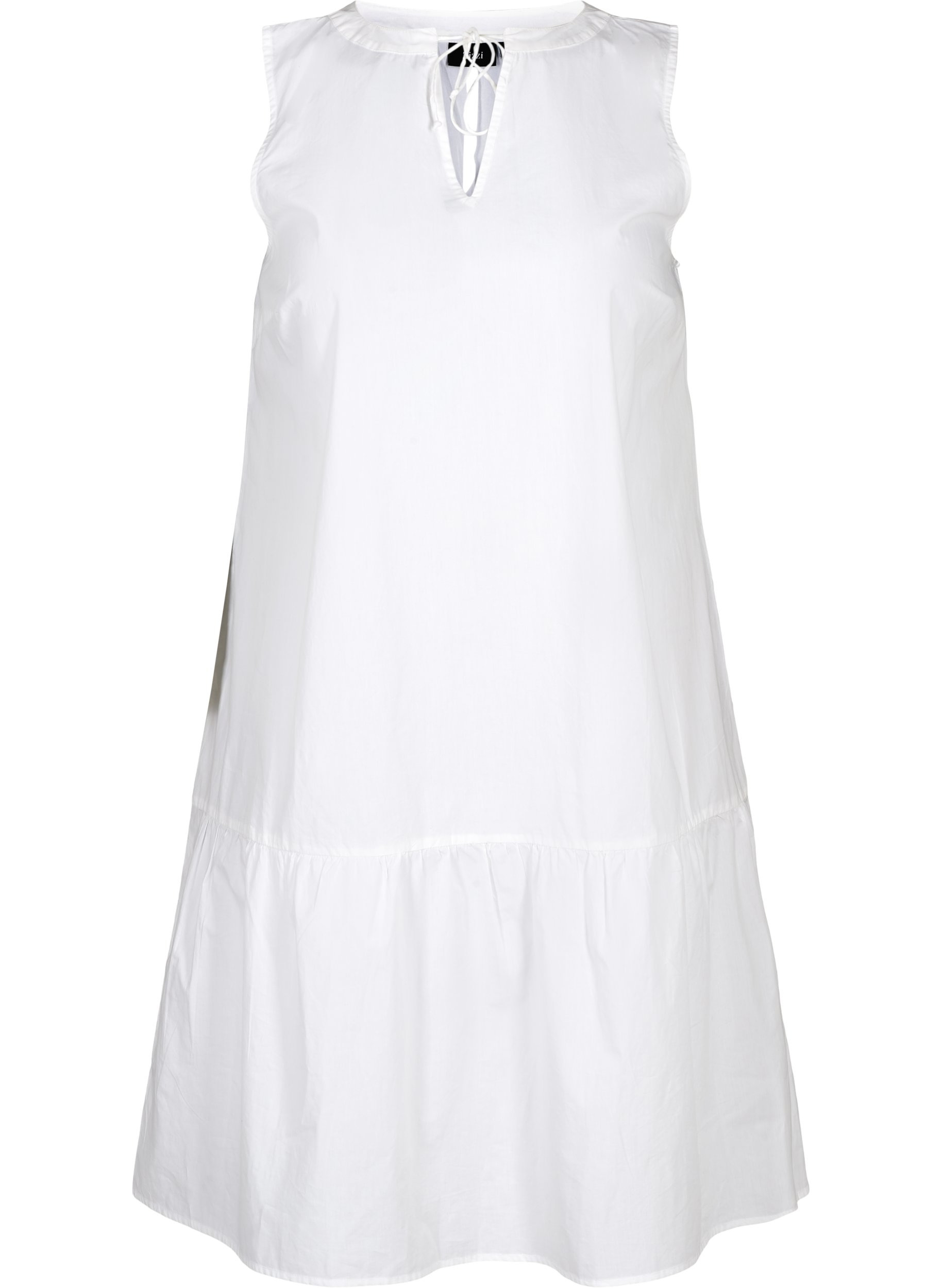 Kort bomulds kjole i a-shape, White
