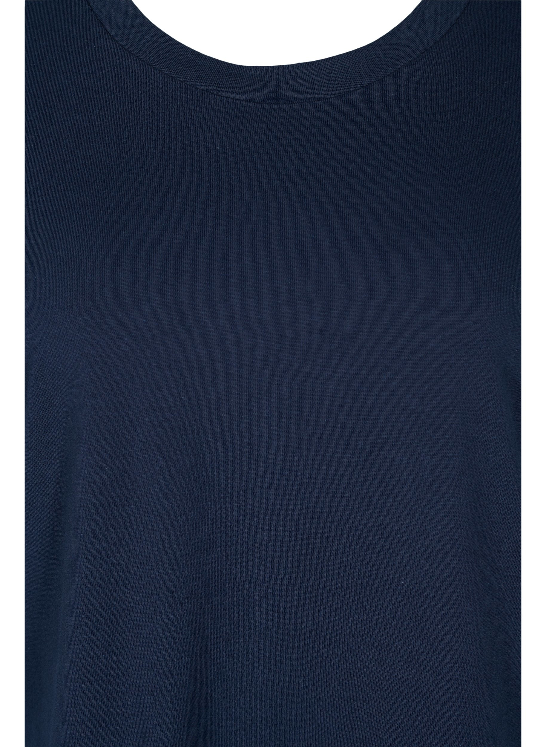 Bomulds bluse med brede 2/4 ærmer, Night Sky, Packshot image number 2