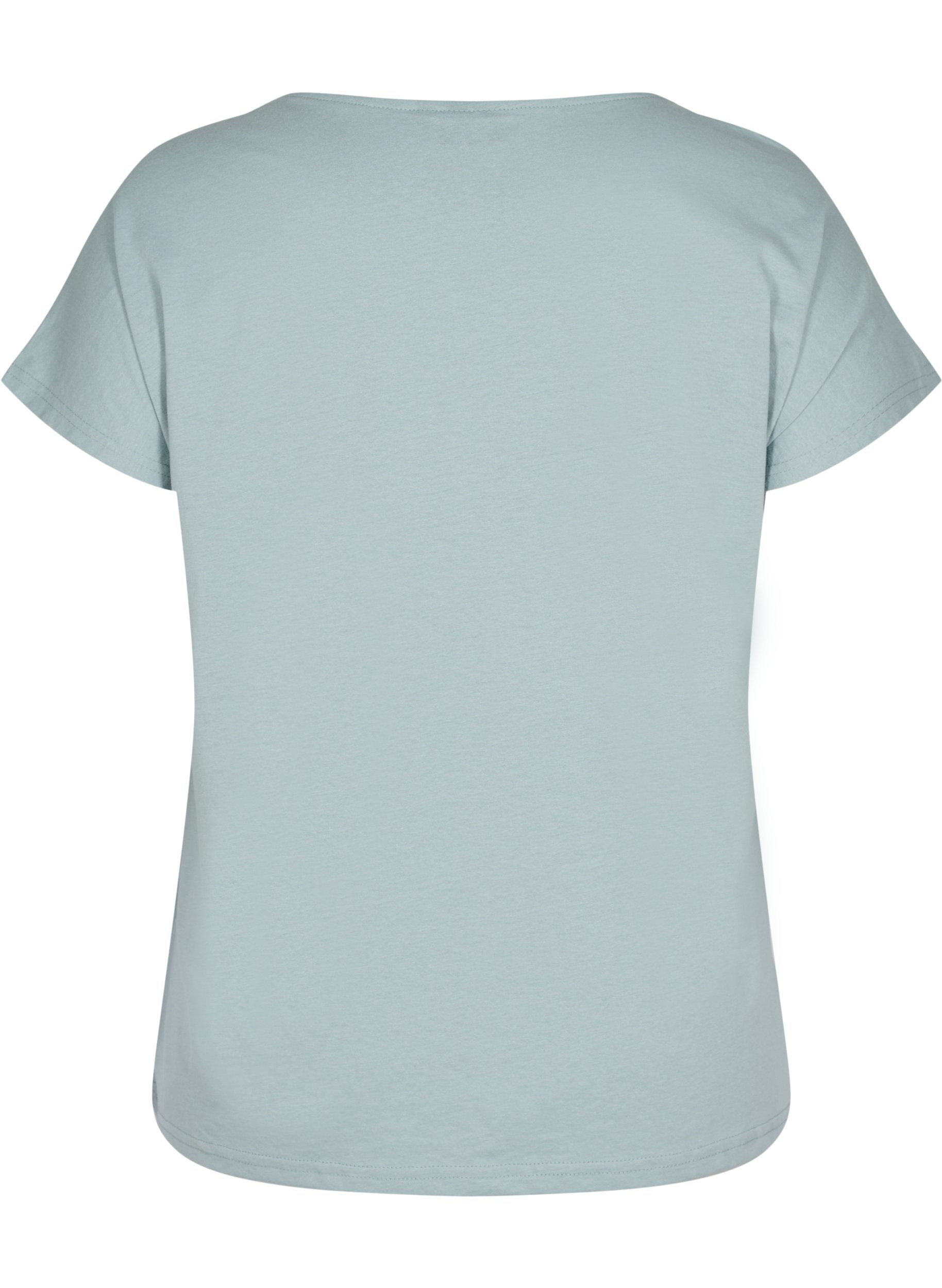T-shirt i bomuldsmix, Silver Blue, Packshot image number 1
