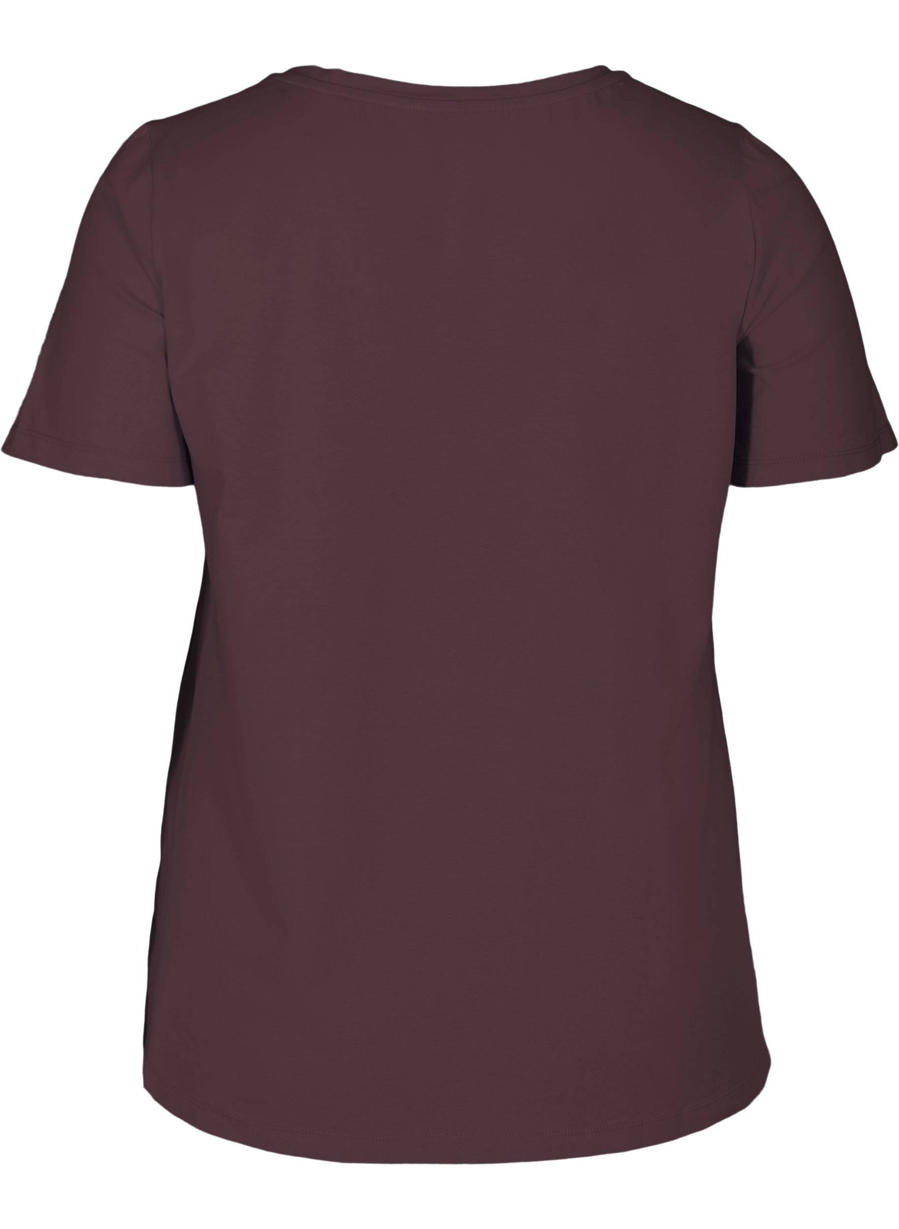 Basis t-shirt med v-hals, Fudge, Packshot image number 1
